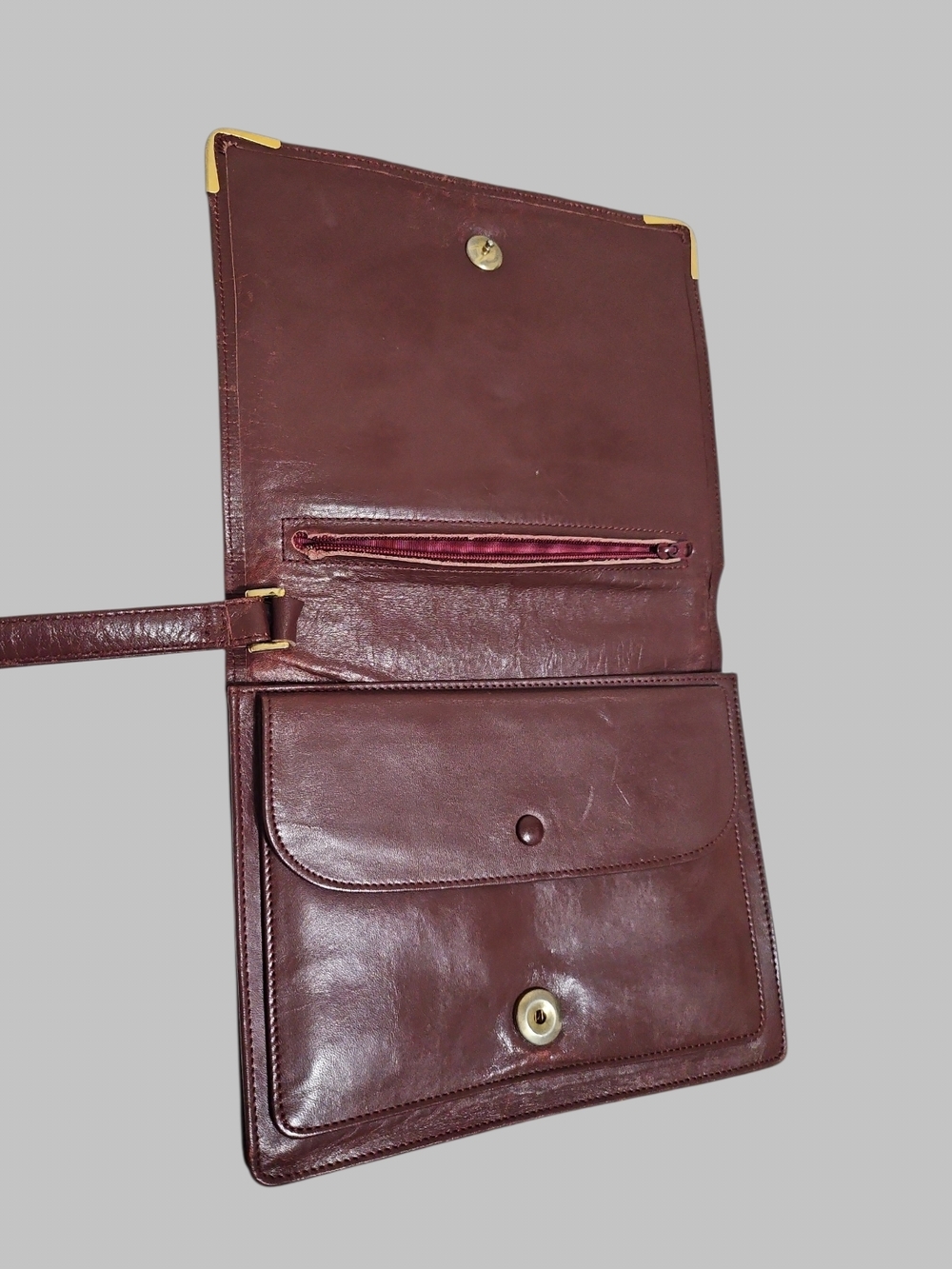 Cartier Must Line Bordeaux Leather Clutch Bag - Picture 9 of 16